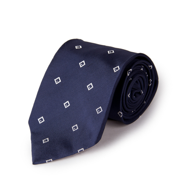 LUCIANO BARBERA NAVY BLUE & WHITE PAISLEY TIEMENS